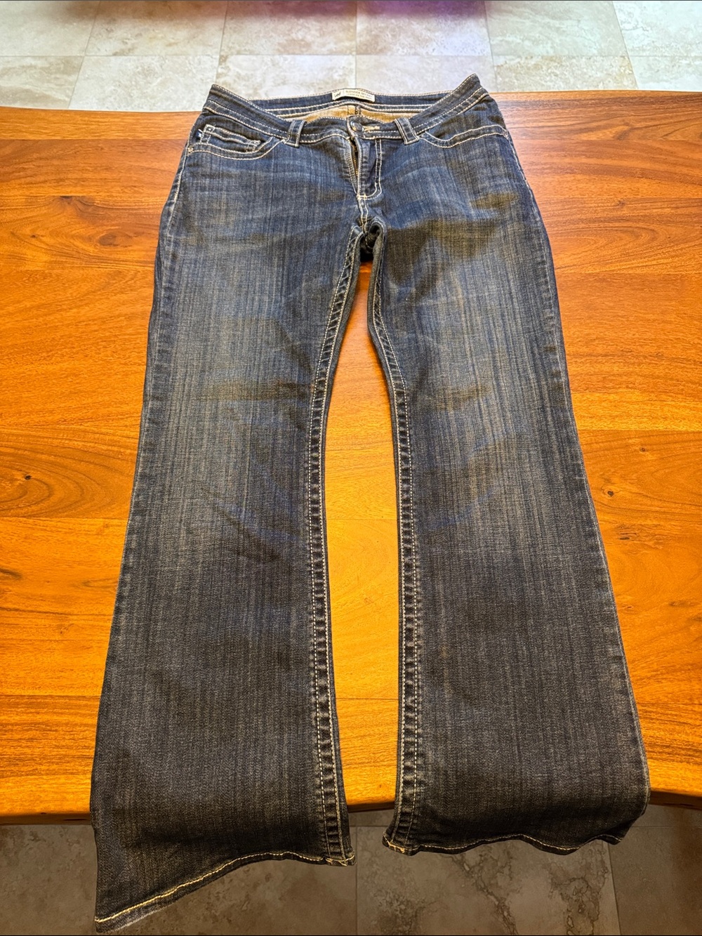 Lee Women's Dark Blue Flared Jeans - Mid Rise